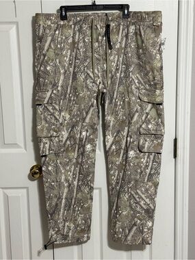 Men's Taupe Camo Cargo Pants with Multiple Pockets
